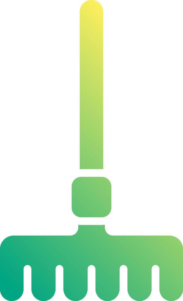A green and yellow rake icon vector