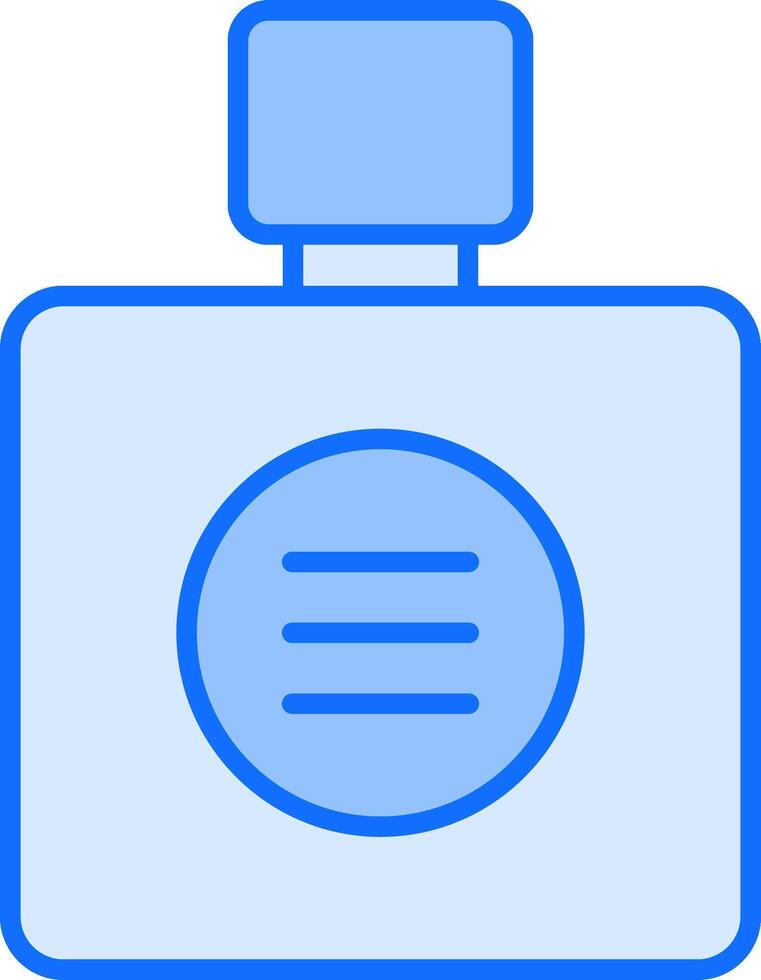 A blue perfume bottle icon vector