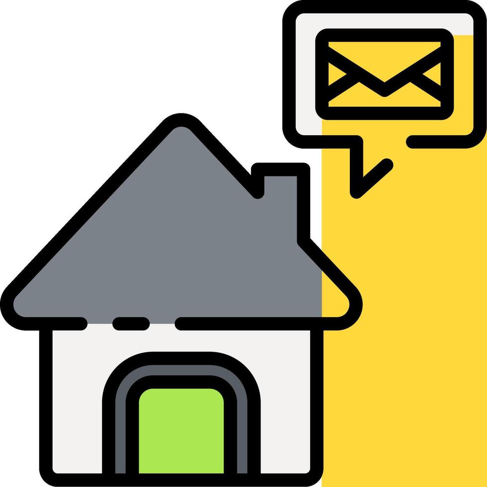 Email icon with house and mailbox vector