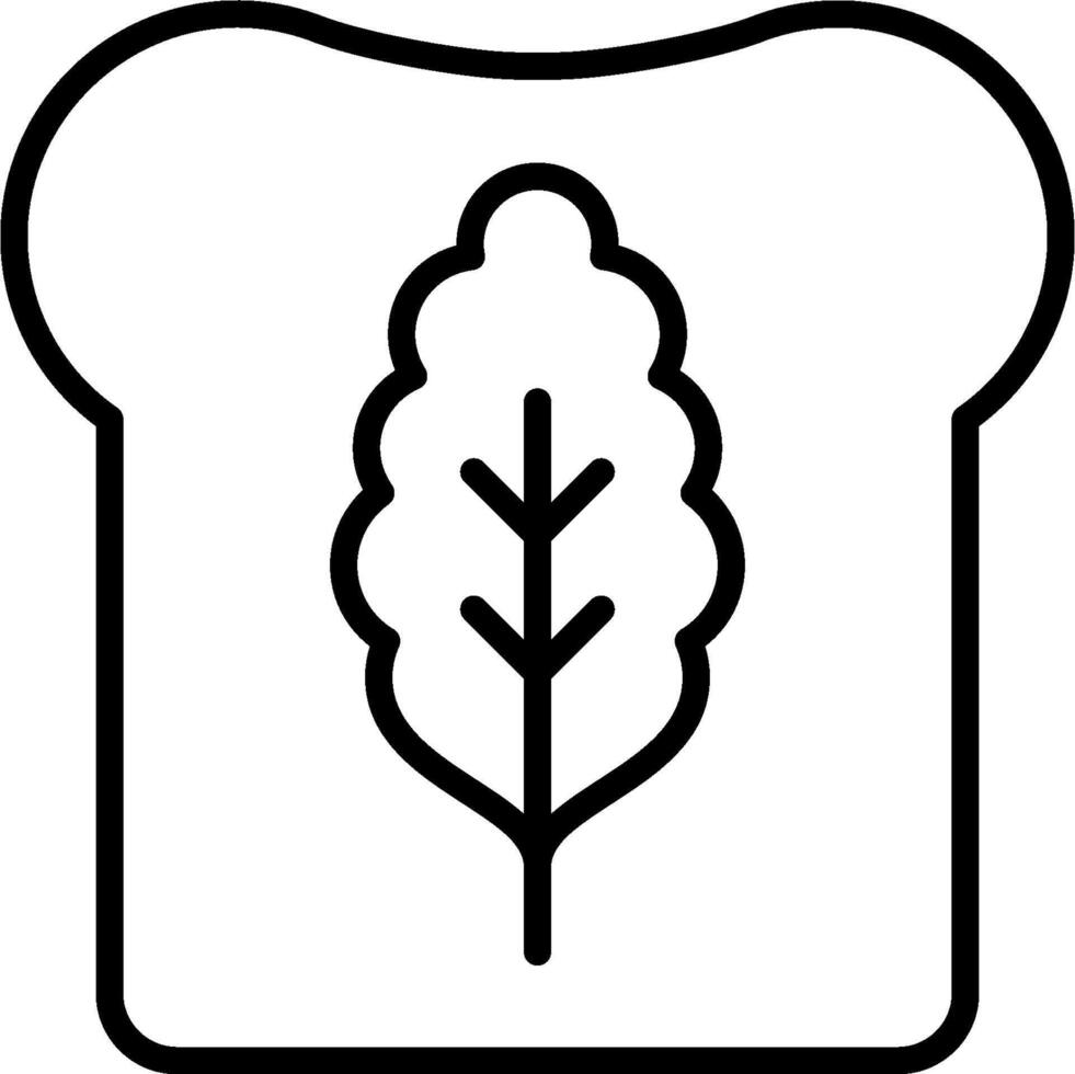 Bread with leaf icon vector