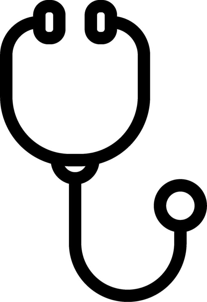 A black and white medical stethoscope icon vector