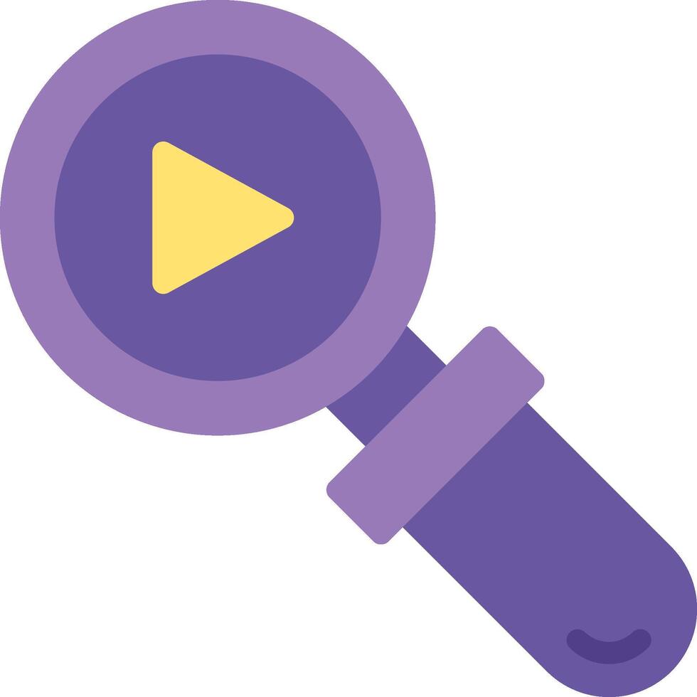 Magnifying glass icon with a play button vector