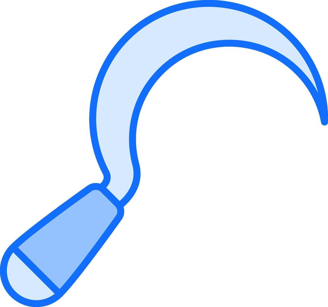 A blue and white tool with a long handle vector