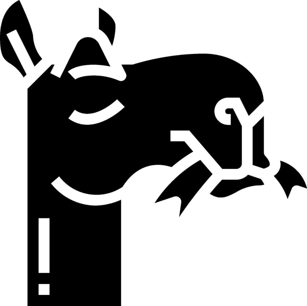 A black and white silhouette of a camel's head vector