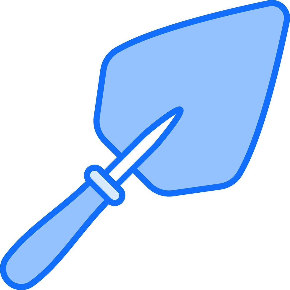 A blue and white tool with a handle vector