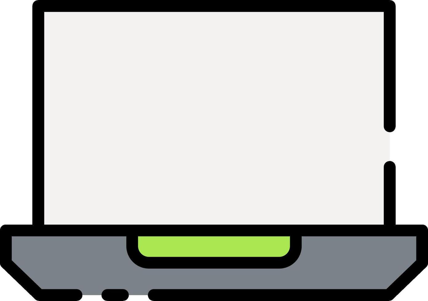 A laptop computer with a white screen on it vector