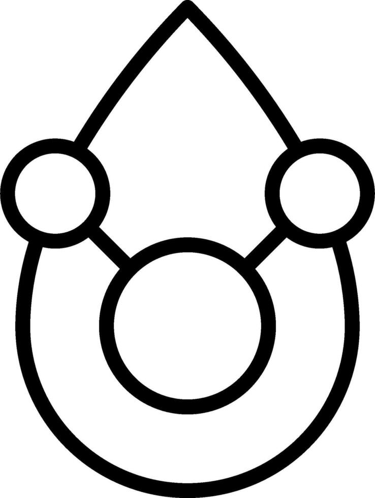 A black and white image of a drop with two circles vector
