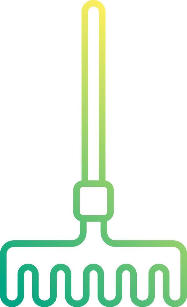 A green and yellow rake icon vector