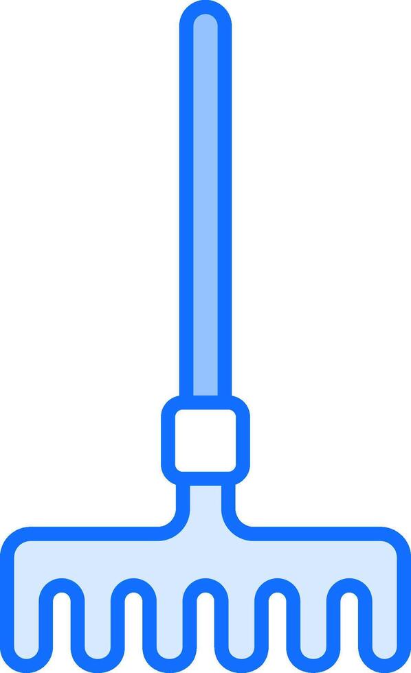 A blue rake icon on a white background vector