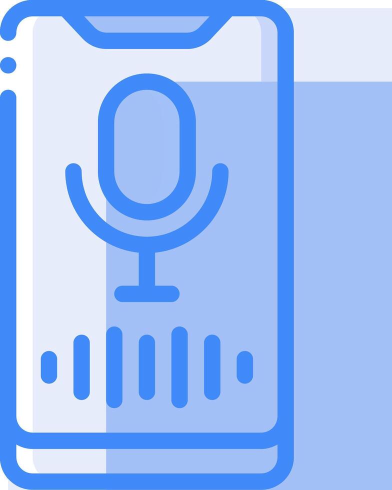 A microphone icon on a smartphone vector