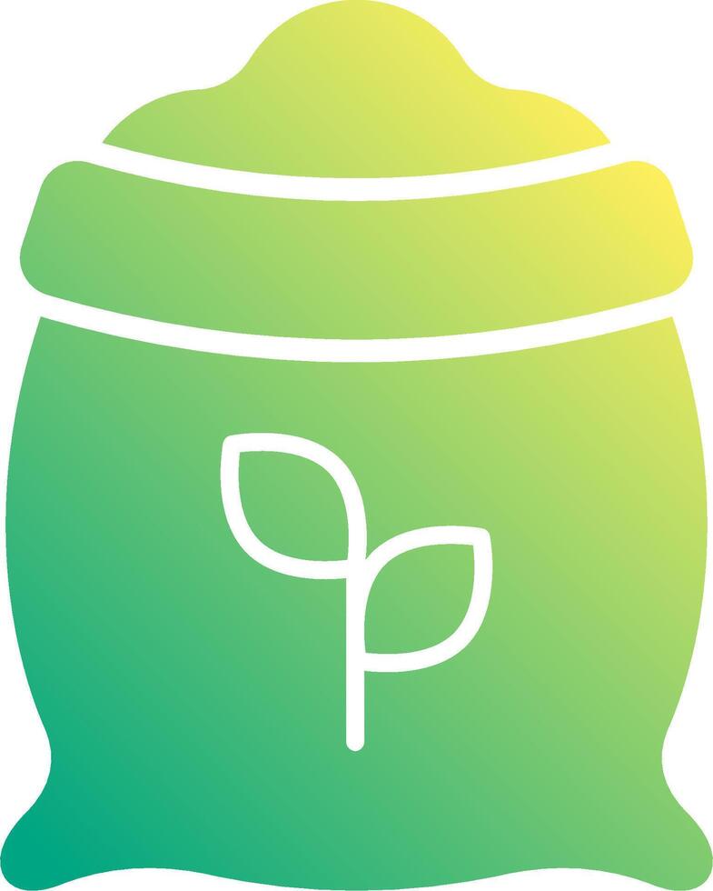 A green and yellow bag with a plant on it vector