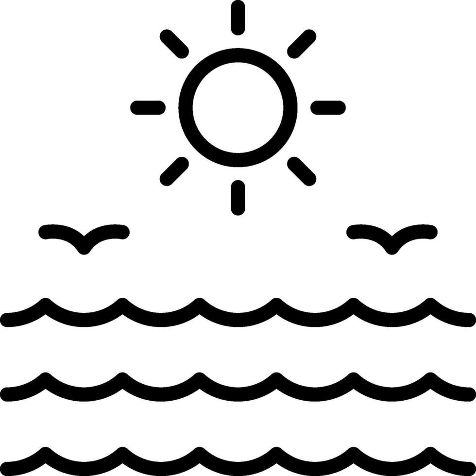 The sun is shining over the ocean and waves vector