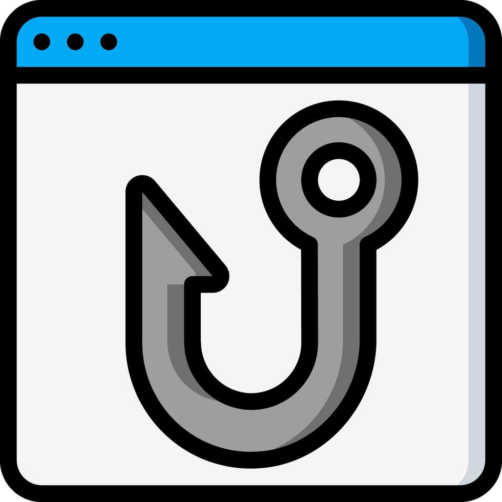 A fish hook icon on a computer screen vector