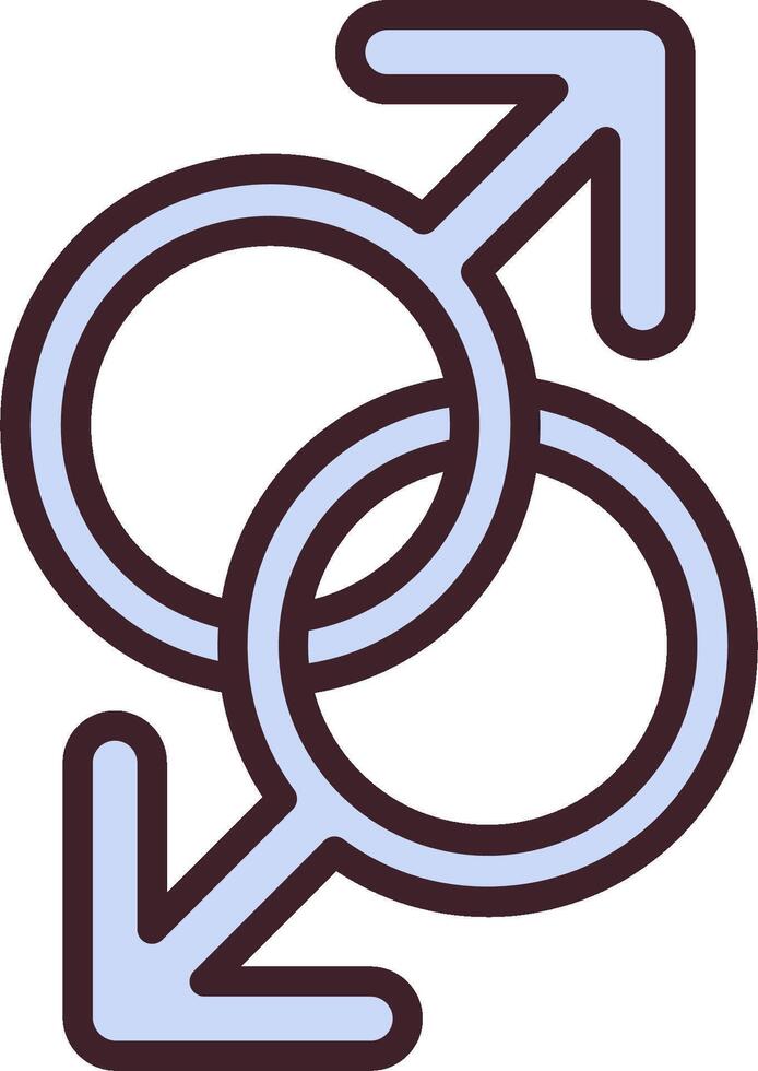 Two male symbols in a circle vector