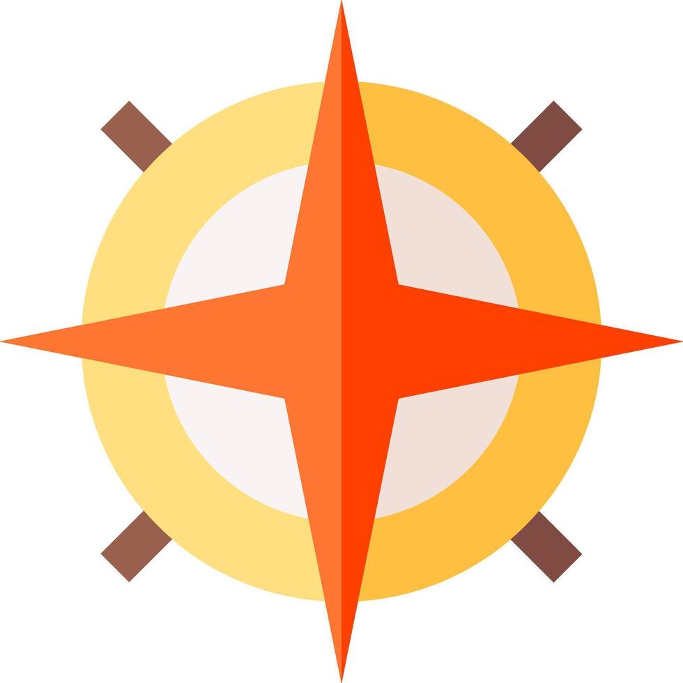 A compass icon with a star in the center vector