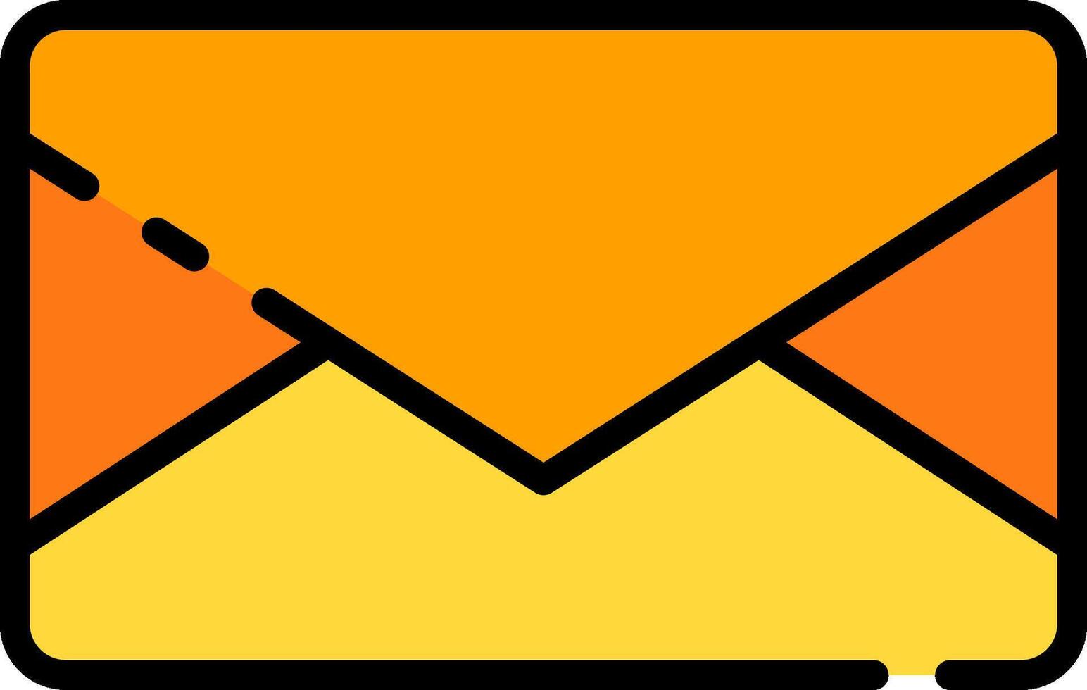 An orange envelope icon with a yellow envelope vector