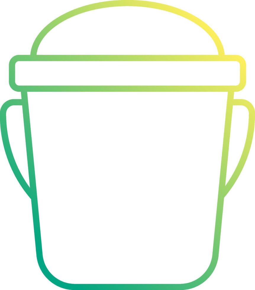A green and yellow bucket icon vector