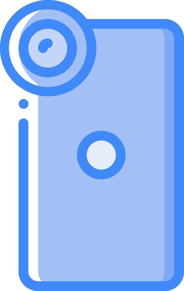 A blue and white phone with a circular camera vector