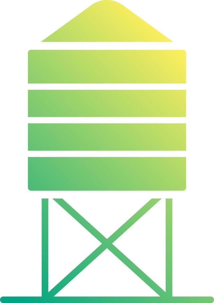 A water tower with green and yellow stripes vector