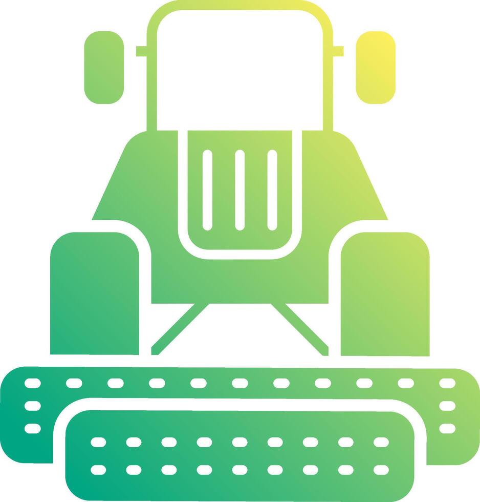 A tractor with a green and yellow logo vector