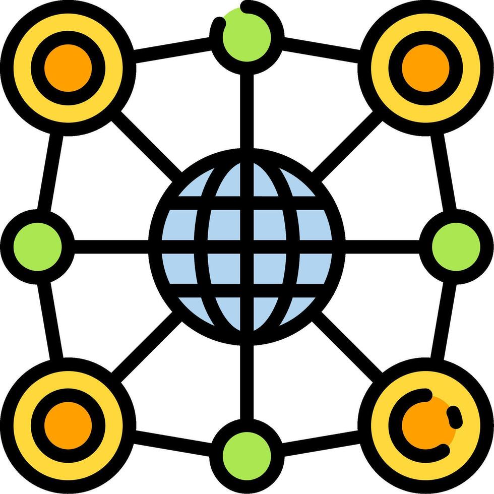 A globe surrounded by circles and circles vector