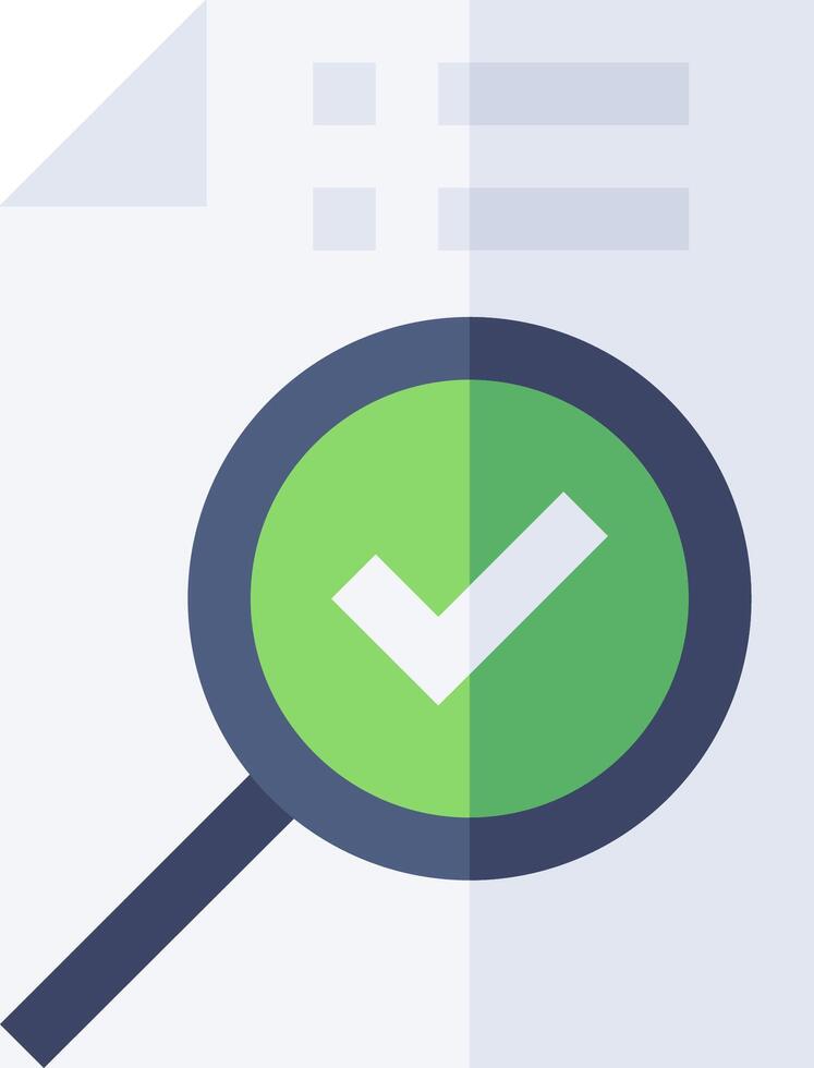 Magnifying icon with check mark vector