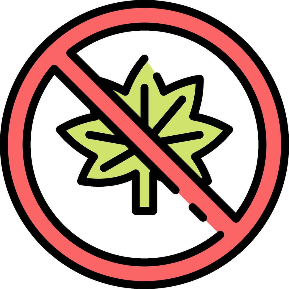 No cannabis leaf icon vector