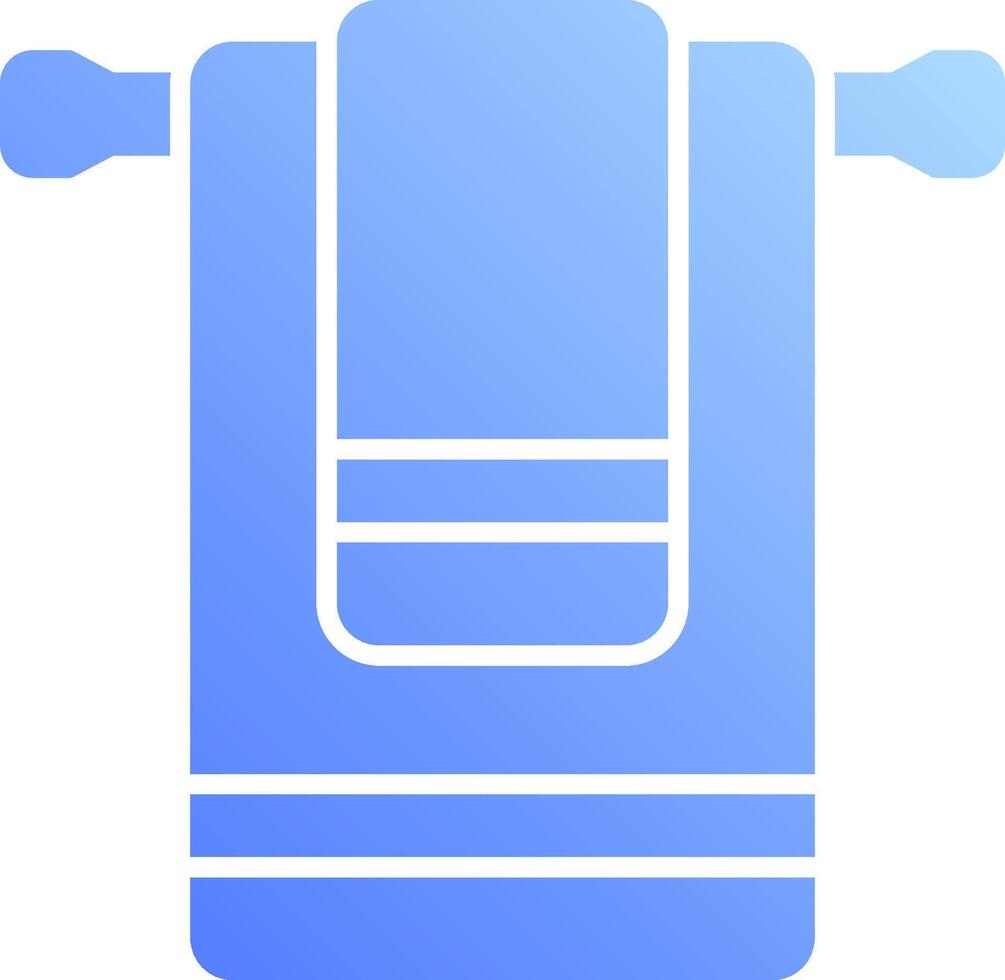 A blue towel with two handles on it vector