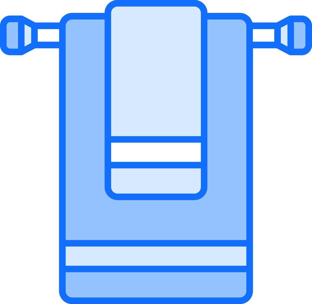 A blue towel with two handles on it vector
