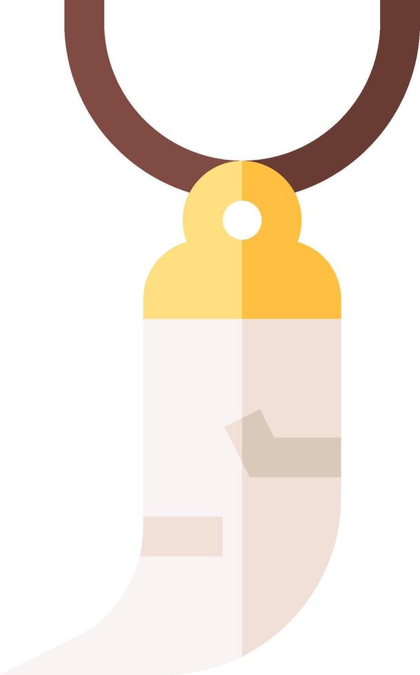 A gold necklace with a long chain and a yellow stone vector