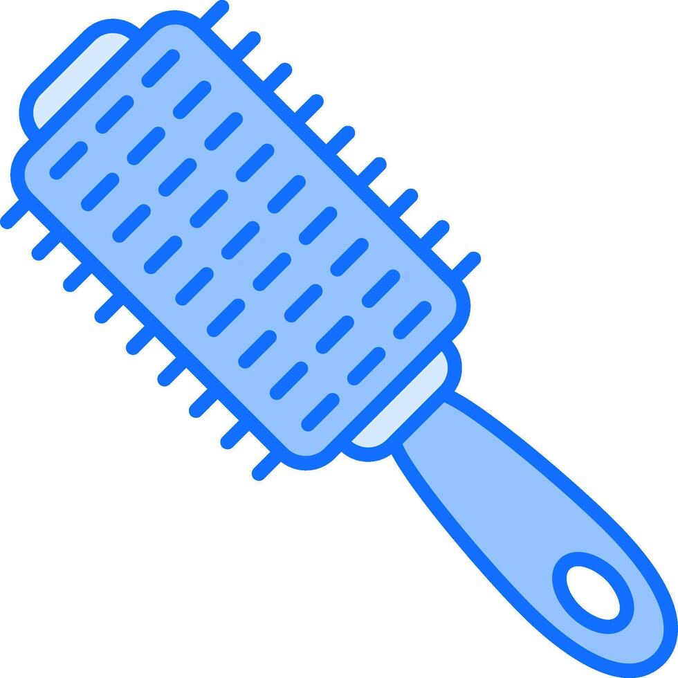 A blue hair brush on a white background vector