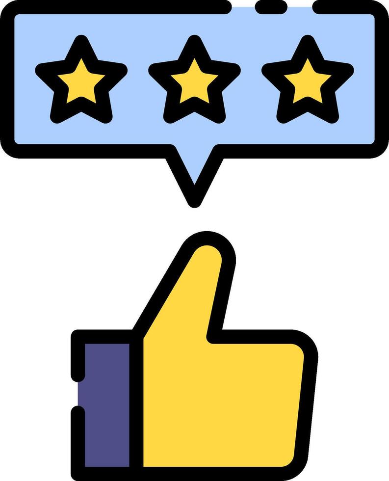 A thumbs up icon with five stars vector