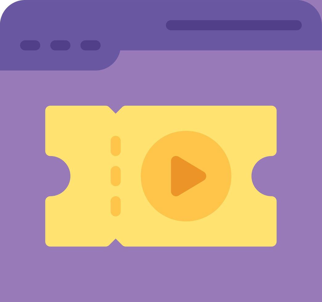 A purple and yellow icon with a play button vector
