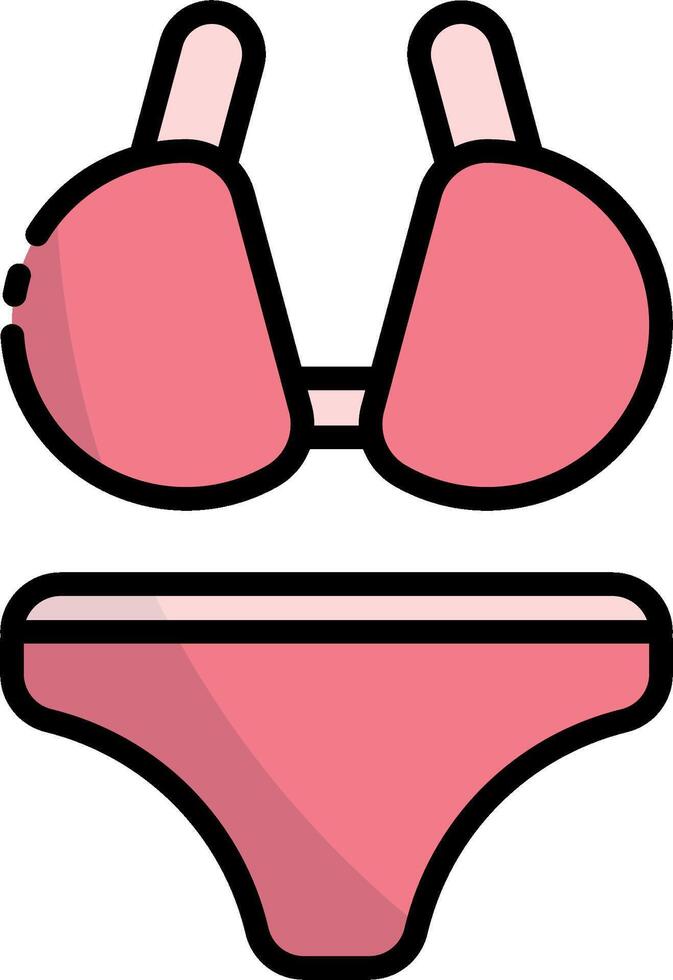 A pink bikini and a bra vector