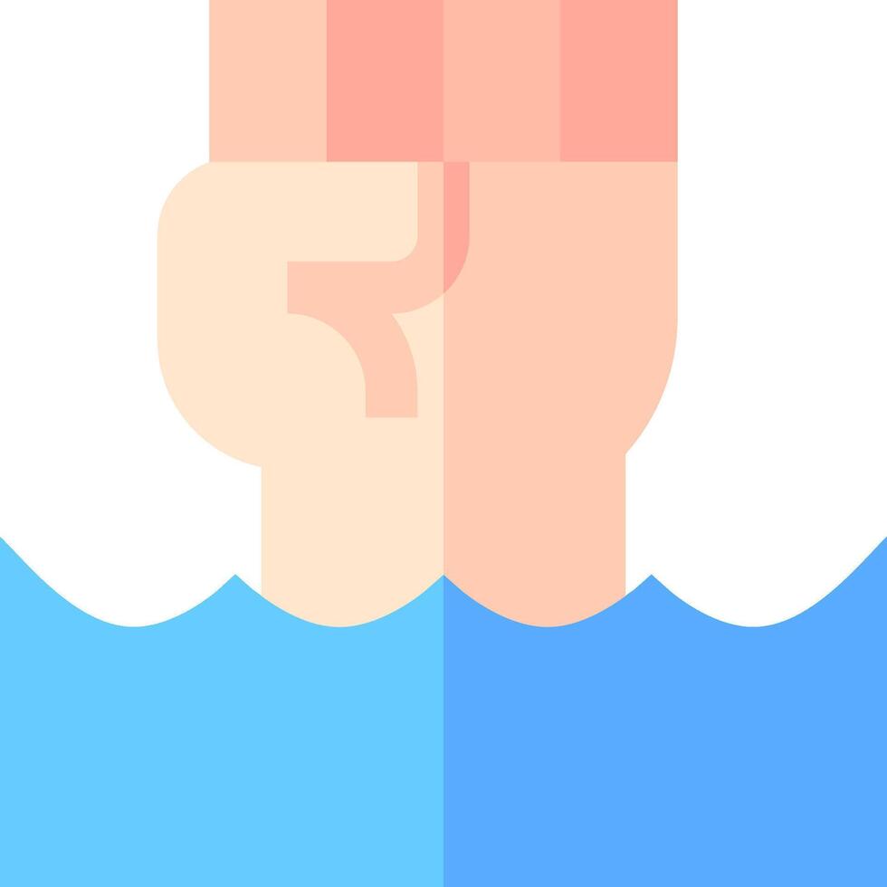 A hand holding up a fist in the water vector