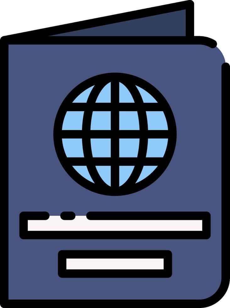 A passport with a globe icon on it vector