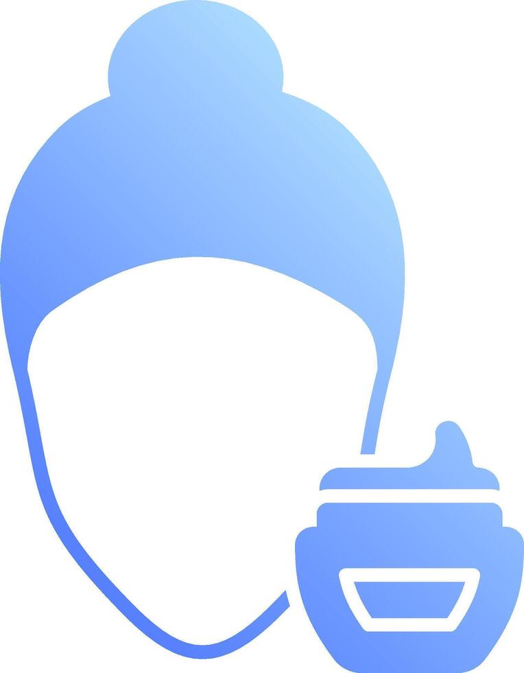 A woman with a blue hat and a jar of cream vector