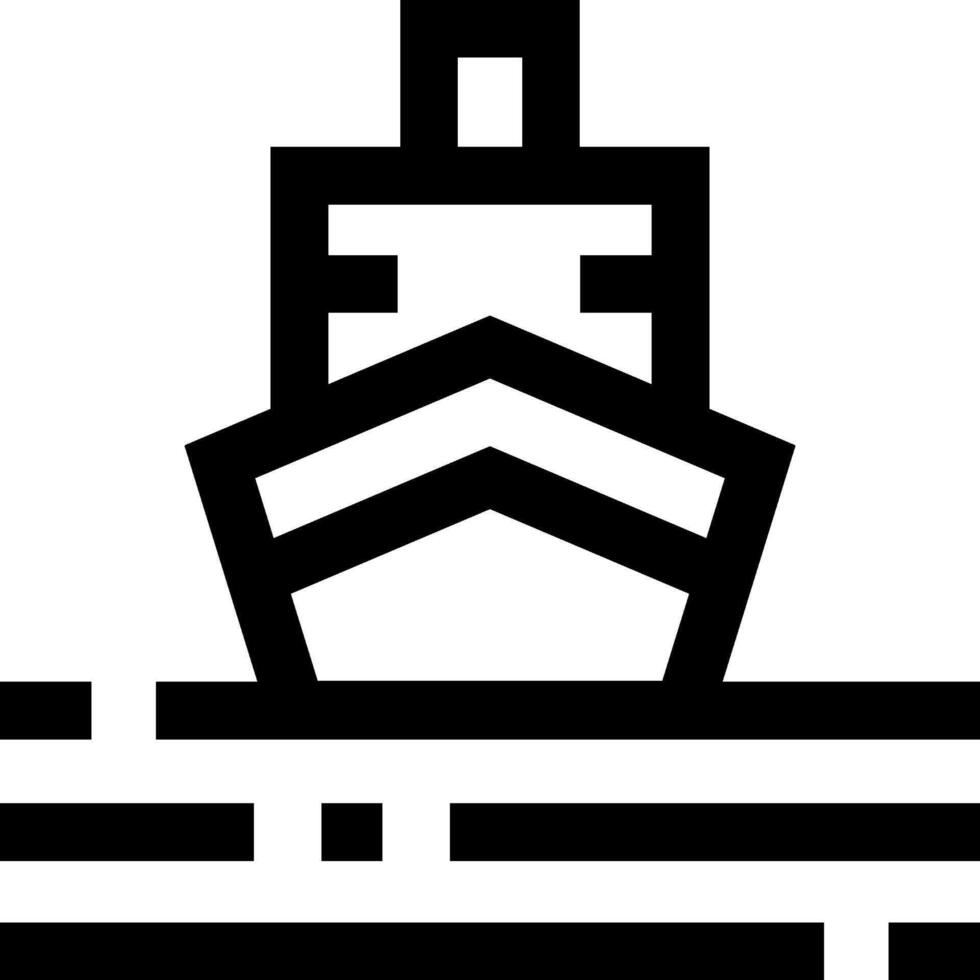 A black and white logo of a ship vector