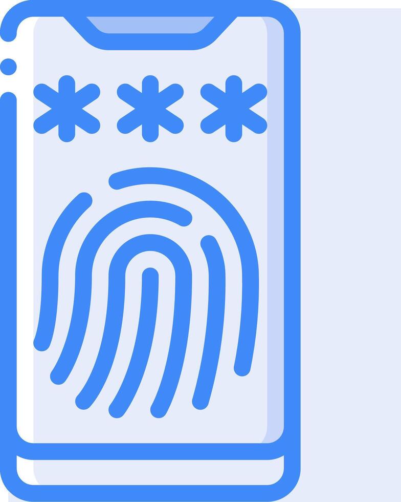 A fingerprint scanner on a phone vector