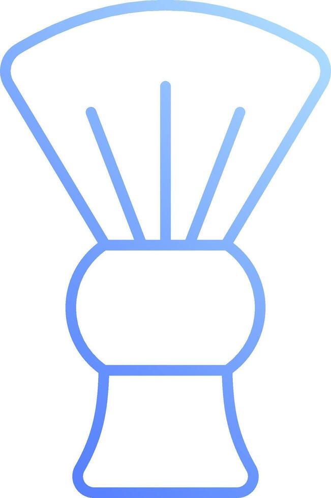 A blue and white line icon of a shaving brush vector