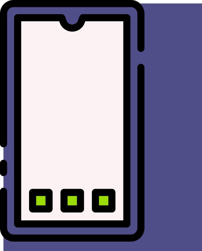 A phone with a screen and a green button vector