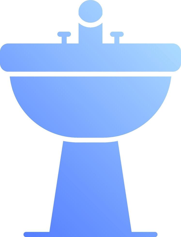 A blue sink with a faucet on top vector