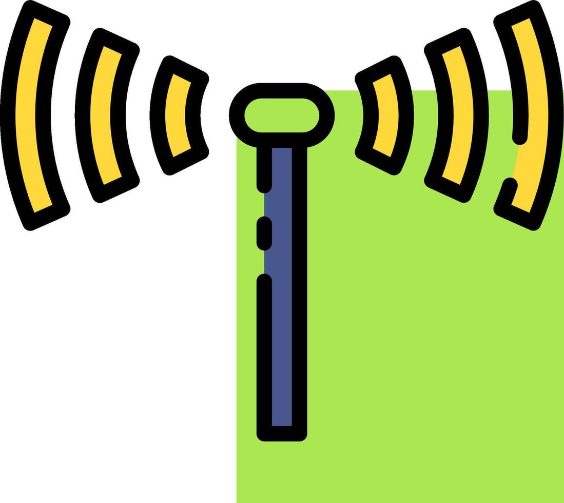 A wireless antenna with a yellow and green background vector