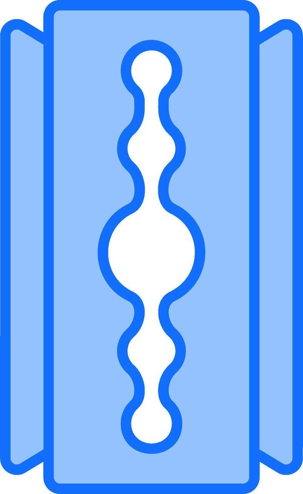 A blue and white icon of a pair of scissors vector