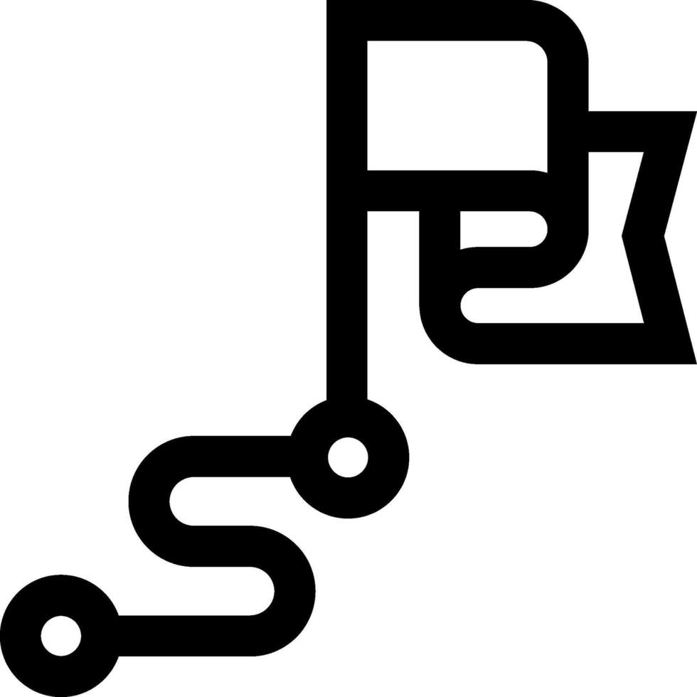 A black and white logo with a line and arrow vector