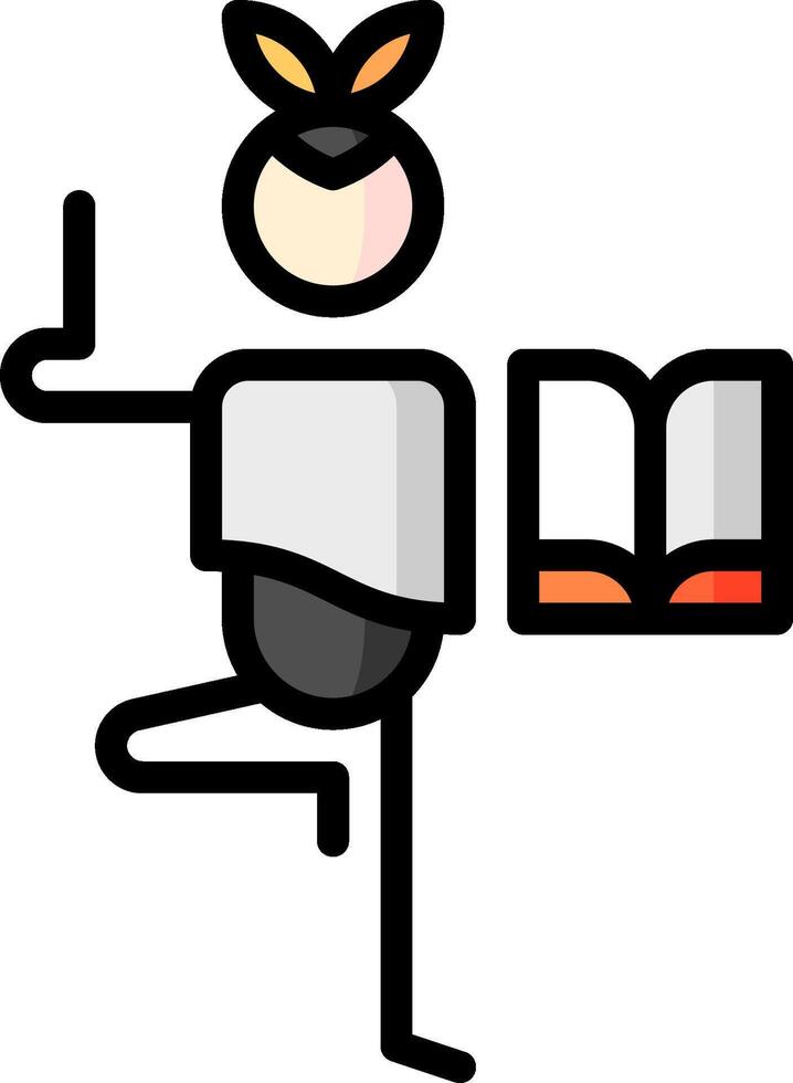 A cartoon man is holding a book and a pencil vector
