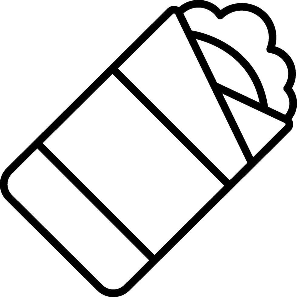 A black and white drawing of a burrito vector