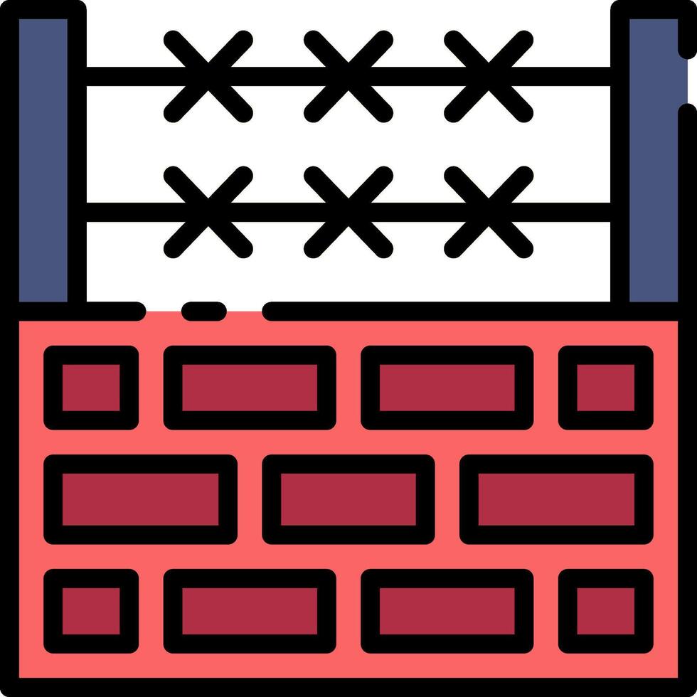 Barbed wire fence icon vector