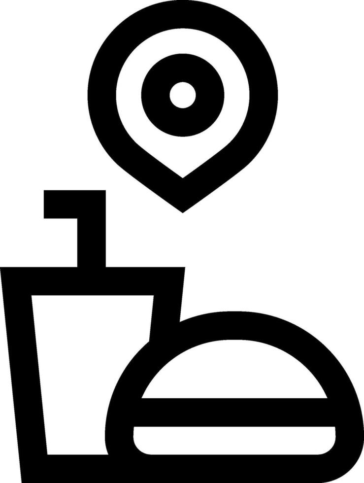 A burger and a drink icon on a white background vector