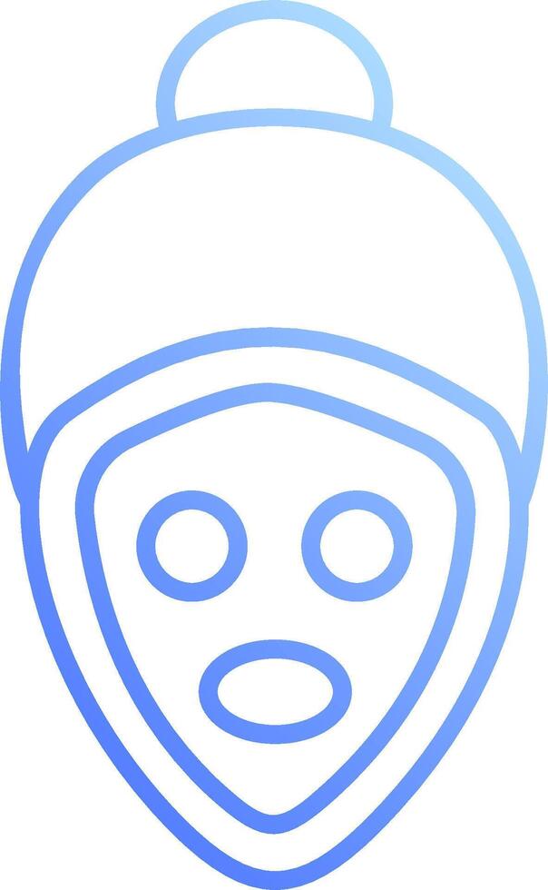 A blue and white icon of a man's face vector